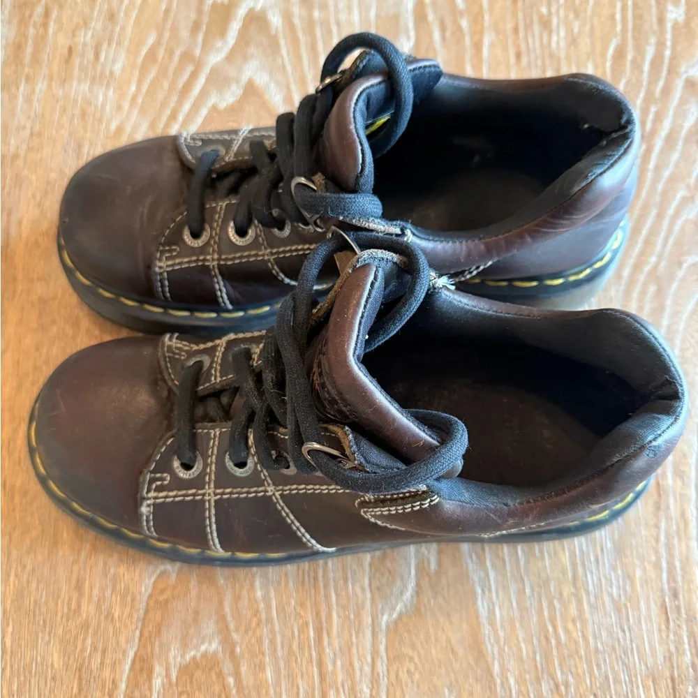 DR. MARTENS Vintage 9806 Brown Leather Chunky Oxford‎ Platform Y2K Women’s Sz 8